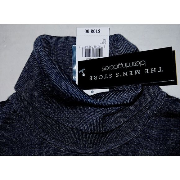 Mens Store Bloomingdales 3342M Sz M Med. Gray Merino Wool Turtleneck Sweater $19 - Picture 3 of 10